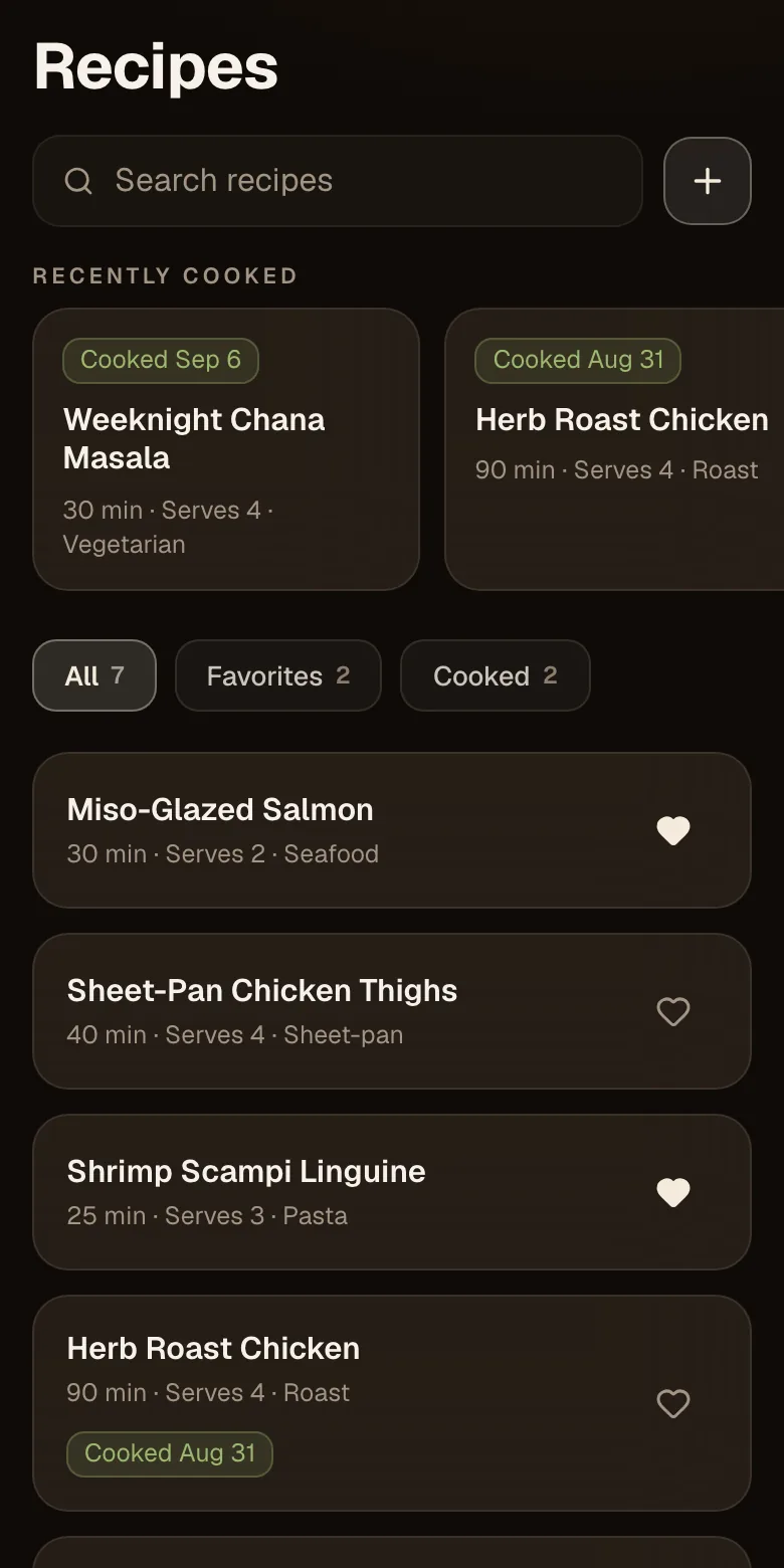 The recipe library